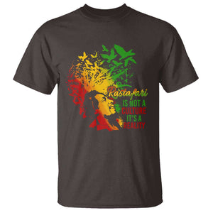 Rasta Legend Bob T Shirt Rastafari Is Not A Culture It's A Reality Jamaica Jamaican TS09 Dark Chocolate Print Your Wear