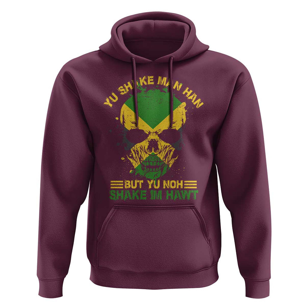 Jamaican Proverbs Hoodie You Can Shake A Mans Head But You Cannot Shake His Heart Skull TS09 Maroon Print Your Wear