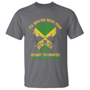 Jamaican Proverbs T Shirt You Can Shake A Mans Head But You Cannot Shake His Heart Skull TS09 Charcoal Print Your Wear