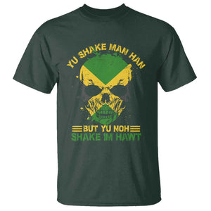 Jamaican Proverbs T Shirt You Can Shake A Mans Head But You Cannot Shake His Heart Skull TS09 Dark Forest Green Print Your Wear