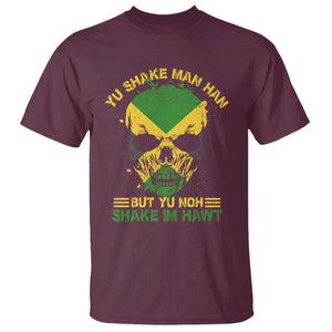 Jamaican Proverbs T Shirt You Can Shake A Mans Head But You Cannot Shake His Heart Skull TS09 Maroon Print Your Wear