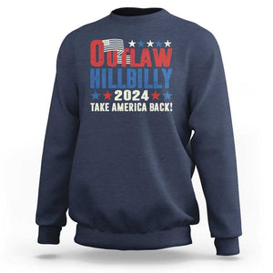 Trump Vance 2024 Sweatshirt Outlaw Hillbilly Take America Back TS09 Navy Print Your Wear