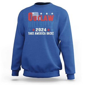 Trump Vance 2024 Sweatshirt Outlaw Hillbilly Take America Back TS09 Royal Blue Print Your Wear