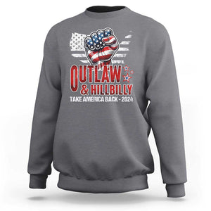 Outlaw Hillbilly 2024 Sweatshirt Vote For Trump Vance Take America Back TS09 Charcoal Print Your Wear