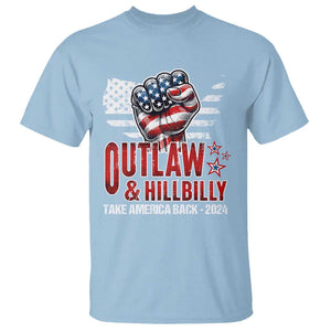 Outlaw Hillbilly 2024 T Shirt Vote For Trump Vance Take America Back TS09 Light Blue Print Your Wear