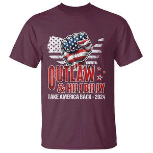 Outlaw Hillbilly 2024 T Shirt Vote For Trump Vance Take America Back TS09 Maroon Print Your Wear