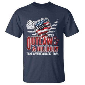 Outlaw Hillbilly 2024 T Shirt Vote For Trump Vance Take America Back TS09 Navy Print Your Wear