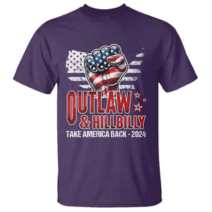 Outlaw Hillbilly 2024 T Shirt Vote For Trump Vance Take America Back TS09 Purple Print Your Wear