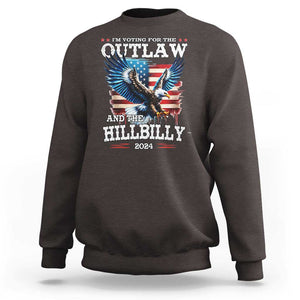 Trump Vance 2024 Sweatshirt I'm Voting For The Outlaw And The Hillbilly TS09 Dark Chocolate Print Your Wear