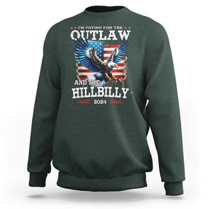 Trump Vance 2024 Sweatshirt I'm Voting For The Outlaw And The Hillbilly TS09 Dark Forest Green Print Your Wear