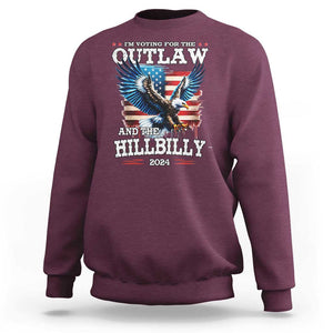 Trump Vance 2024 Sweatshirt I'm Voting For The Outlaw And The Hillbilly TS09 Maroon Print Your Wear