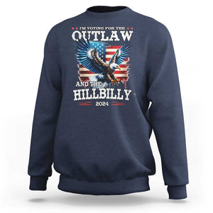 Trump Vance 2024 Sweatshirt I'm Voting For The Outlaw And The Hillbilly TS09 Navy Print Your Wear