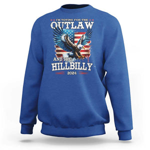 Trump Vance 2024 Sweatshirt I'm Voting For The Outlaw And The Hillbilly TS09 Royal Blue Print Your Wear