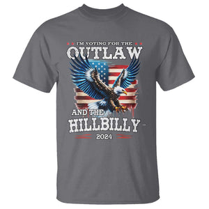 Trump Vance 2024 T Shirt I'm Voting For The Outlaw And The Hillbilly TS09 Charcoal Print Your Wear