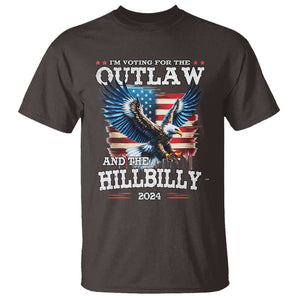 Trump Vance 2024 T Shirt I'm Voting For The Outlaw And The Hillbilly TS09 Dark Chocolate Print Your Wear