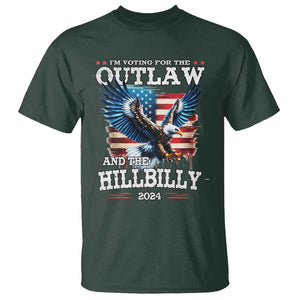 Trump Vance 2024 T Shirt I'm Voting For The Outlaw And The Hillbilly TS09 Dark Forest Green Print Your Wear