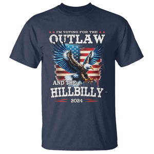 Trump Vance 2024 T Shirt I'm Voting For The Outlaw And The Hillbilly TS09 Navy Print Your Wear