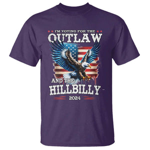 Trump Vance 2024 T Shirt I'm Voting For The Outlaw And The Hillbilly TS09 Purple Print Your Wear