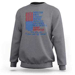 Trump Supporter Sweatshirt Christian White Straight Gun Owner Meat Eater TS09 Charcoal Print Your Wear