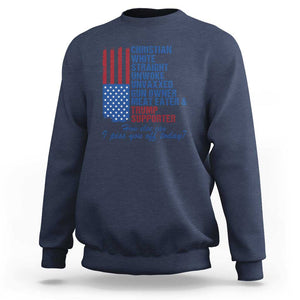 Trump Supporter Sweatshirt Christian White Straight Gun Owner Meat Eater TS09 Navy Print Your Wear