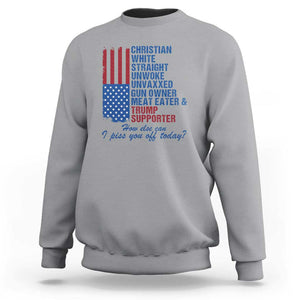 Trump Supporter Sweatshirt Christian White Straight Gun Owner Meat Eater TS09 Sport Gray Print Your Wear