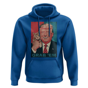 Funny Trump Hoodie Grab 'Em Trump Hug Cat American Flag TS09 Royal Blue Print Your Wear