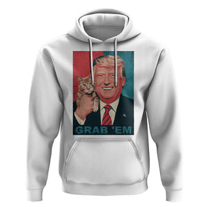 Funny Trump Hoodie Grab 'Em Trump Hug Cat American Flag TS09 White Print Your Wear