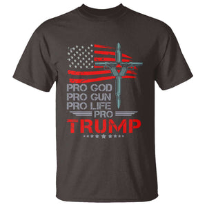 Trump Supporter T Shirt Pro God Pro Gun Pro Life Pro Trump TS09 Dark Chocolate Print Your Wear