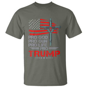 Trump Supporter T Shirt Pro God Pro Gun Pro Life Pro Trump TS09 Military Green Print Your Wear