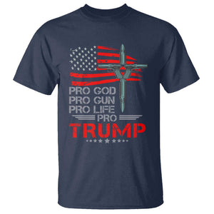 Trump Supporter T Shirt Pro God Pro Gun Pro Life Pro Trump TS09 Navy Print Your Wear