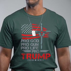 Trump Supporter T Shirt Pro God Pro Gun Pro Life Pro Trump TS09 Dark Forest Green Print Your Wear