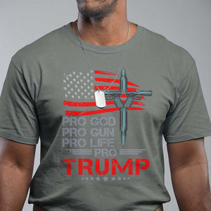 Trump Supporter T Shirt Pro God Pro Gun Pro Life Pro Trump TS09 Military Green Print Your Wear