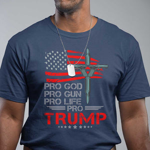 Trump Supporter T Shirt Pro God Pro Gun Pro Life Pro Trump TS09 Navy Print Your Wear