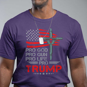 Trump Supporter T Shirt Pro God Pro Gun Pro Life Pro Trump TS09 Purple Print Your Wear