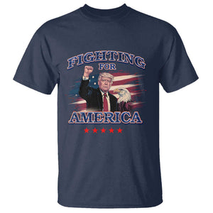 Trump Raised Fist T Shirt Fighting For America Eagle TS09 Navy Print Your Wear