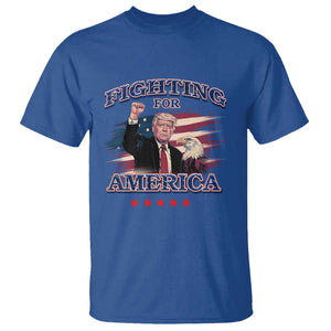 Trump Raised Fist T Shirt Fighting For America Eagle TS09 Royal Blue Print Your Wear