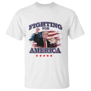 Trump Raised Fist T Shirt Fighting For America Eagle TS09 White Print Your Wear