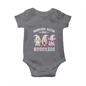 Happy Valentine's Day Hanging With Gnomies Tie Dye Baby Onesie TS09 Charcoal Print Your Wear