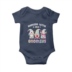 Happy Valentine's Day Hanging With Gnomies Tie Dye Baby Onesie TS09 Navy Print Your Wear