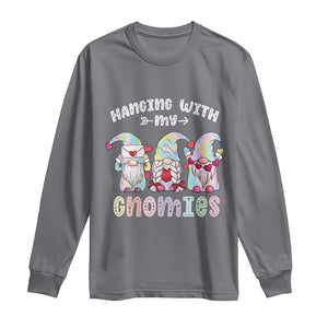 Happy Valentine's Day Hanging With Gnomies Tie Dye Long Sleeve Shirt TS09 Charcoal Print Your Wear