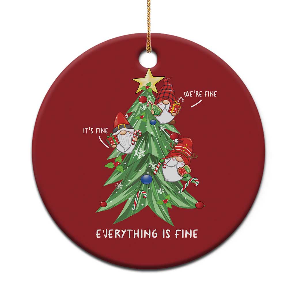 Funny Xmas Gnomies It's Fine We're Fine Everything's Fine Christmas Ornament TS09 Print Your Wear