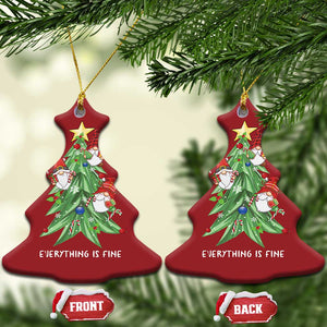 Funny Xmas Gnomies It's Fine We're Fine Everything's Fine Christmas Ornament TS09 Christmas Tree Red Print Your Wear