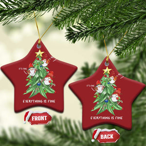 Funny Xmas Gnomies It's Fine We're Fine Everything's Fine Christmas Ornament TS09 Star Red Print Your Wear