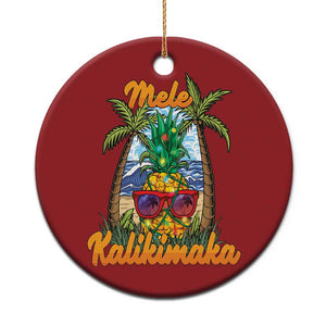 Xmas In Hawaii Christmas Ornament Mele Kalikimaka Xmas Light Pineapple TS09 Print Your Wear