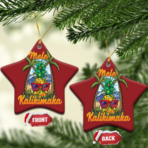 Xmas In Hawaii Christmas Ornament Mele Kalikimaka Xmas Light Pineapple TS09 Star Red Print Your Wear