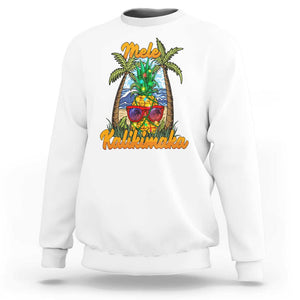 Mele Kalikimaka Christmas In Hawaii Xmas Light Pineapple Sweatshirt TS09 White Printyourwear