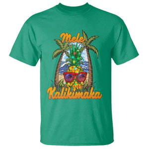 Mele Kalikimaka Christmas In Hawaii Xmas Light Pineapple T Shirt TS09 Irish Green Printyourwear