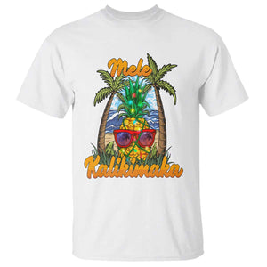 Mele Kalikimaka Christmas In Hawaii Xmas Light Pineapple T Shirt TS09 White Printyourwear