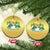 Xmas In Hawaii Christmas Ornament Hawaiian Snowman Xmas Palm Tree At The Beach TS09 Circle Gold Print Your Wear