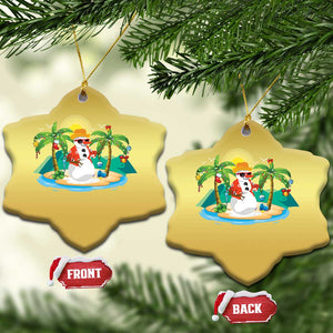 Xmas In Hawaii Christmas Ornament Hawaiian Snowman Xmas Palm Tree At The Beach TS09 Snow Flake Gold Print Your Wear